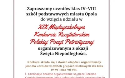 XIX Międzyszkolny Konkurs Recytatorski Polskiej Poezji Patriotycznej