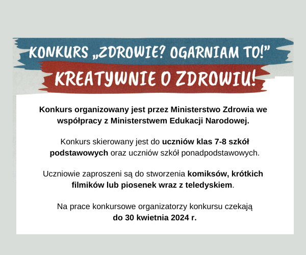 Konkurs „Zdrowie? Ogarniam TO!”