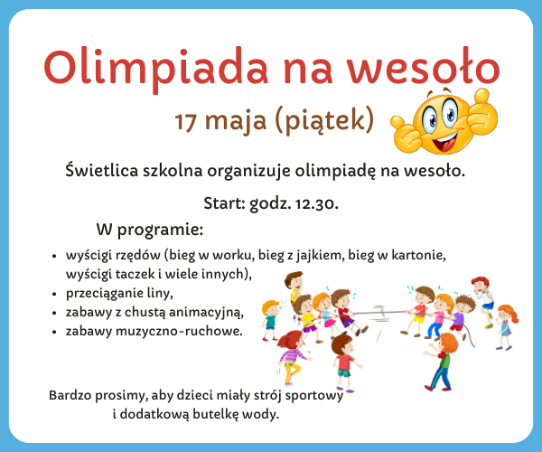 17 maja OLIMPIADA NA WESOŁO