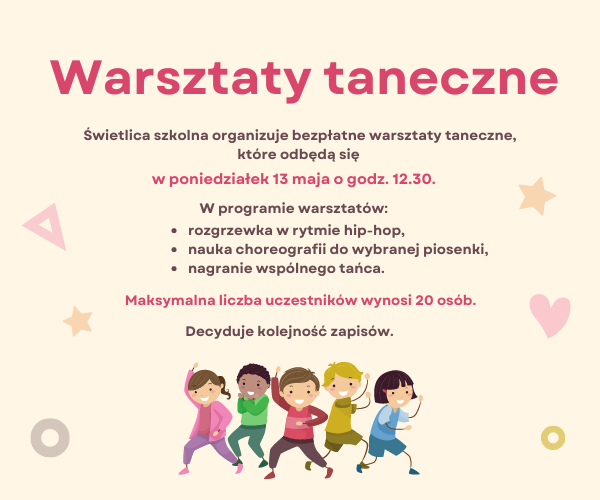 13 maja WARSZTATY TANECZNE