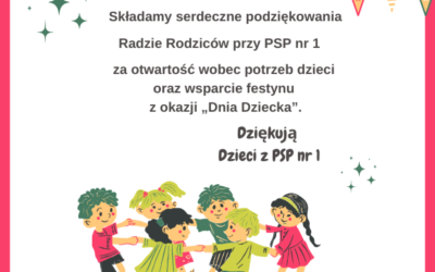 PODZIĘKOWANIA dla Rady Rodziców przy PSP nr 1