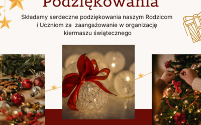 PODZIĘKOWANIA za organizację kiermaszu świątecznego