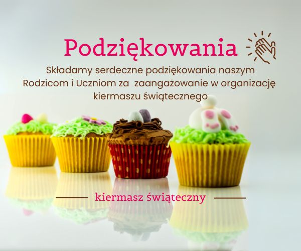 PODZIĘKOWANIA za organizację kiermaszu świątecznego