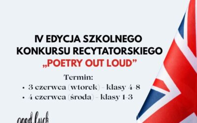 IV edycja Szkolnego Konkursu „Poetry Out Loud”