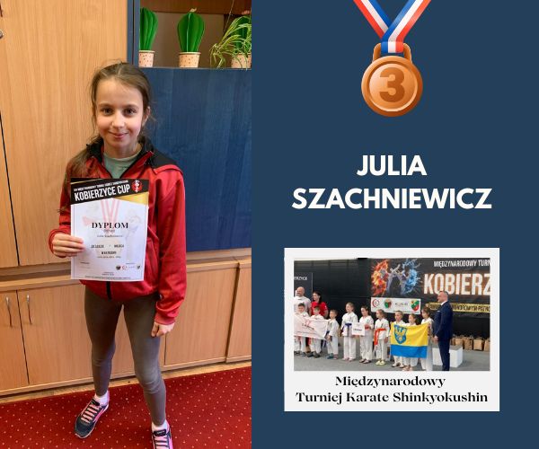 Julia na podium Międzynarodowego Turnieju Karate