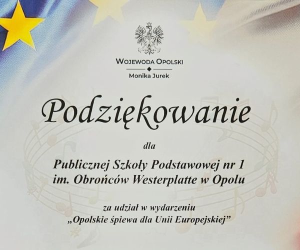 Podziękowanie od Wojewody Opolskiego