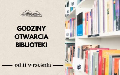 Godziny otwarcia biblioteki.