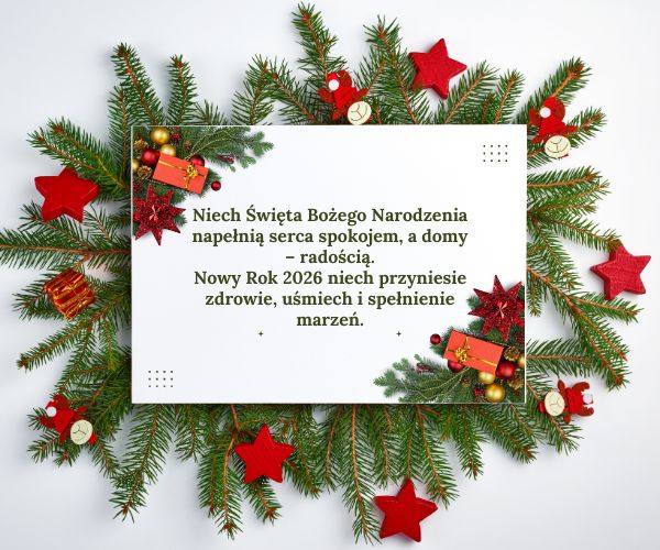 Zdrowych i radosnych Świąt Bożego Narodzenia oraz dobrego Nowego Roku!